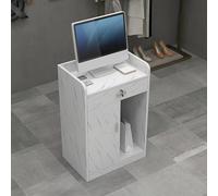 Bureau de réception compact Marb avec tiroir verrouillable et armoire de rangement - Table de caisse d'angle pour bureau et vente au détail, meuble de comptoir avant de 61 x 40,6 x 91,4 cm