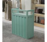 Bureau de réception, comptoir avant avec tiroir verrouillable, ordinateur compact minimaliste en fer pour magasin de vêtements, salon de beauté, hall