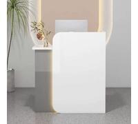 Bureau de réception de salon avec tiroir verrouillable, comptoir moderne pour hall, bureau de vente au détail, mobilier élégant de service client et solution fonctionnelle de zone de réception