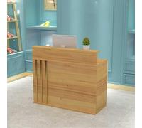 Bureau de réception de salon de beauté avec tiroirs et armoires de rangement, plateau pour clavier, compte-caisse enregistreuse, idéal pour une réception professionnelle et une utilisation en magasin