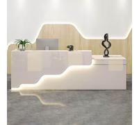 Bureau de réception du caissier avec espace de rangement, Comptoir caisse pour salon de coiffure avec comptoir,Comptoirs De Réception Avec lumière ambiante LED,pour Magasin, Bureau,épicerie(B-1,120x60