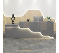Bureau de réception du caissier avec espace de rangement, Comptoir caisse pour salon de coiffure avec comptoir,Comptoirs De Réception Avec lumière ambiante LED,pour Magasin, Bureau,épicerie(J-2,160x60