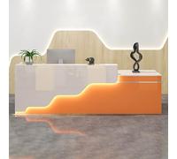 Bureau de réception du caissier avec espace de rangement， Comptoir caisse pour salon de coiffure avec comptoir，Comptoirs De Réception Avec lumière ambiante LED，pour Magasin, Bureau，épicerie(M-1,120x60