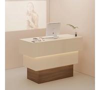 Bureau de réception élégant avec éclairage doux | Comptoir moderne pour salons, restaurants et bureaux | Meuble de réception élégant pour une expérience client améliorée