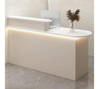 Bureau de réception élégant avec éclairage LED et plateau de rangement pour clavier - Comptoir moderne pour commerce de détail et espaces professionnels
