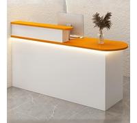 Bureau de réception élégant avec éclairage LED et plateau de rangement pour clavier - Comptoir moderne pour affaires et espaces de vente au détail Design élégant pour un professionnalisme amélioré