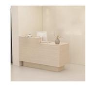 Bureau de réception élégant avec étagères et tiroirs, comptoir de bureau moderne pour hôtel et magasin, table de bienvenue élégante et efficace pour les entreprises