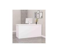 Bureau de réception élégant blanc moderne de 100 cm avec tiroirs - Table de comptoir élégante pour salon, magasin et vente au détail - Meuble de réception fonctionnel