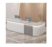 Bureau de réception élégant - Comptoir de vente robuste et durable avec coins arrondis - Design polyvalent pour plusieurs réglages - 140 cm - Côté gauche - Parfait pour les invités et les entreprises