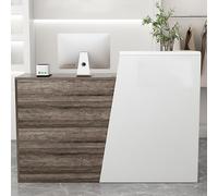 Bureau de réception élégant en bois - Comptoir avant robuste pour bureaux, hôtels et caisses de vente au détail - Design professionnel pour les espaces de travail modernes