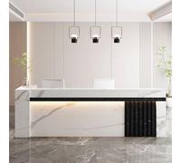 Bureau de réception élégant et moderne avec rangement élégant pour des espaces d'affaires améliorés, idéal pour les bureaux, les halls d'entrée et les zones de service client
