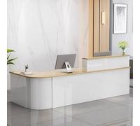 Bureau de réception élégant et moderne avec tiroirs de rangement - Comptoir avant en bois d'ingénierie pour espaces de travail, zones d'affaires et zones de réception professionnelles