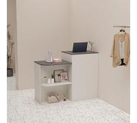 Bureau de réception élégant et moderne avec tiroirs verrouillables de 100,1 cm, table de comptoir pour magasins de vêtements et salons de beauté, grand espace de rangement pour organiser les