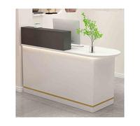 Bureau de réception élégant pour cliniques, salons de beauté et magasins de vente au détail - 120 cm - Comptoir de vente de tiroir verrouillable en blanc et gris foncé - Design droit pour les espaces