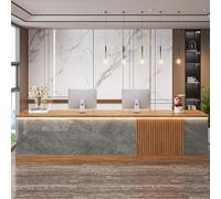 Bureau de réception élégant pour salons - Comptoir avant en bois d'ingénierie parfait pour les petits bureaux d'affaires - Solution de réception moderne pour une expérience client améliorée