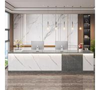 Bureau de réception élégant pour salons et bureaux - Comptoir avant en bois d'ingénierie parfait pour les petites zones de réception d'affaires - Design moderne et solution durable