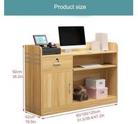 Bureau de réception en bois avec comptoir, petit comptoir avant, comptoir de caisse pour halls, salons, vente au détail - Table de réception moderne avec rangement, bureau d'accueil