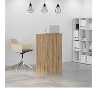 Bureau de réception en bois d'ingénierie - CLARENCE - Chêne artisanal - 55x50x103,5 cm - Capacité de charge 60 kg