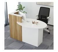 Bureau de réception en bois en forme de L, comptoir moderne pour vente au détail, petite station de caisse, mobilier de réception professionnel - Côté droit 140 cm