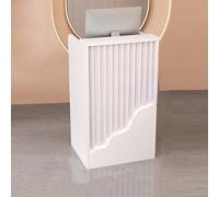 Bureau de réception en forme de L avec étagères ouvertes et tiroirs - Comptoir moderne pour supermarchés, supérettes, hôtel, réception - Mobilier de bureau élégant et fonctionnel