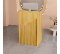 Bureau de réception en forme de L avec étagères ouvertes et tiroirs - Comptoir moderne pour supermarchés, supérette, hôtel, réception - Mobilier de bureau élégant