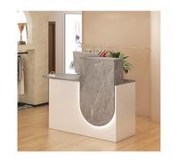 Bureau de réception en forme de L avec tiroir - Comptoir peu encombrant pour bureau, facile à installer, petit meuble de réception (100,1 cm de large)