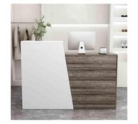 Bureau de réception en forme de L avec tiroirs et compteur de transactions, petite table de réception pour réception, comptoir de réception moderne, 120 cm, côté droit
