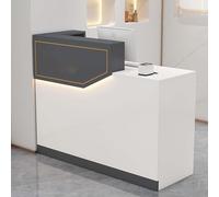 Bureau de réception en forme de L avec tiroirs verrouillables, comptoir de caisse pour vente au détail, caisses enregistreuses et caisses enregistreuses, mobilier de réception moderne pour entreprises