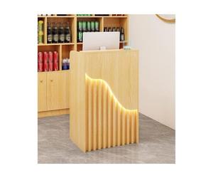 Bureau de réception en forme de L pour bureau | Comptoir de bienvenue compact et unité de caisse | Finition bois élégante | Design peu encombrant pour un usage commercial | Bureau de réception parfait