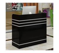 Bureau de réception en forme de L pour salon et clinique - 120 cm - Noir - Moderne - Meuble de réception élégant pour espaces professionnels - Station de hall élégante