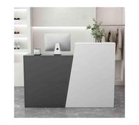 Bureau de réception en MDF blanc - Grande table de comptoir de salon de beauté pour caisse enregistreuse - Idéal pour les salons et les halls (gris gauche 100 cm) - Design moderne durable et peu