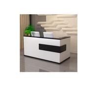 Bureau de réception et comptoir de vente en noir (100 cm gauche) - Planche épaisse - Design simple - Utilisation polyvalente pour les bureaux et les espaces de vente au détail