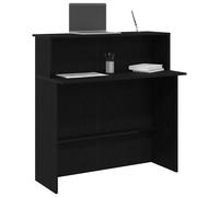 vidaXL Bureau de réception 859025 – Noir, bois d'ingénierie 100x50x103,5 cm