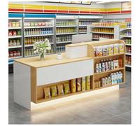 Bureau de réception L SD avec lumières DEL et plateau pour clavier - Compteur moderne avec œillet de câble verrouillable - 139,7 x 61 x 99,1 cm - Idéal pour la vente au détail et au bureau