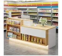 Bureau de réception L SD avec lumières DEL et plateau pour clavier, table avant moderne avec œillet de câble et compteur de distribution verrouillable, 119,4 x 61 x 99,1 cm, idéal pour les bureaux et