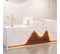 Bureau de réception LED avec tiroir verrouillable, comptoir de réception moderne pour caisse, salon de beauté, hall d'entrée - Solution de mobilier de bureau élégante et fonctionnelle