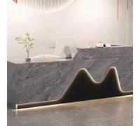 Bureau de réception LED avec tiroir verrouillable pour salon de beauté et hall d'entrée Design moderne gris et noir 120 x 50 x 100 cm