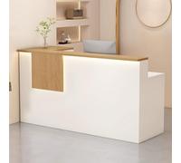 Bureau de réception lumineux à LED moderne avec espace de rangement idéal pour les bureaux, supermarchés, magasins de vêtements - Station de travail élégante pour une expérience client améliorée
