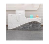 Bureau de réception moderne à DEL - Comptoir élégant gris pour salons, bureaux et halls - 140 cm - Design côté droit - Parfait pour les espaces commerciaux et l'hôtellerie