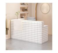 Bureau de réception moderne à DEL - Comptoir élégant pour salon et bureau - Bureau spacieux - Design contemporain configuration gauche (D4 LEFT-120c)