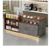 Bureau de réception moderne à DEL réglable de 99,1 à 160 cm avec tiroir verrouillable et étagères - Comptoir élégant pour hall d'entrée, salon de beauté, vente au détail E gauche, 119,4 x 61 x 88,9 cm