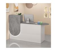 Bureau de réception moderne à LED avec table de comptoir avant pour hall, salon de beauté, magasin de détail, clinique, bureau - Meuble de réception élégant de 120 cm de large (B1 L 120 x l 45 cm)