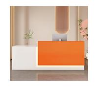 Bureau de réception moderne à LED avec table de comptoir Der Slish Chut verrouillable pour bureau, café, salon - Bureau d'accueil avec design contemporain (B7 L 140 cm)