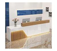 Bureau de réception moderne à LED, élégant comptoir d'entrée pour halls, salons et vente au détail, table de caisse enregistreuse - Format A4 (120 cm)