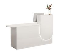 Bureau de réception moderne avec casier verrouillable Ders Cash Counter avec étagères Stat de paiement pour vente au détail, bars, hôtels, blanc, H 100 cm & Functal