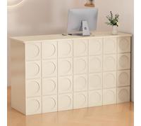 Bureau de réception moderne avec comptoir de caisse et tiroir, idéal pour magasin, hôtel ou supermarché, couleur abricot élégant, 120 cm