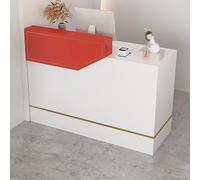 Bureau de réception moderne avec comptoir, tiroirs et compteur de transactions, idéal pour bureau, magasin, hall d'entrée, salon de beauté, petite taille (noir)