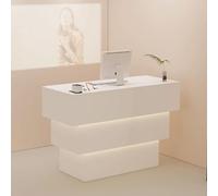 Bureau de réception moderne avec éclairage doux - Comptoir avant élégant pour salons et vente au détail - Table de réception élégante au design contemporain pour une expérience client améliorée