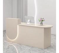 Bureau de réception moderne avec éclairage doux - Comptoir beige élégant de 1,1 m pour bureaux, magasins de vêtements et restaurants - Table de réception élégante pour une expérience client améliorée