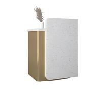 Bureau de réception moderne avec éclairage LED caché et grand comptoir verrouillable pour bureau ou zone d'attente, finition dorée élégante